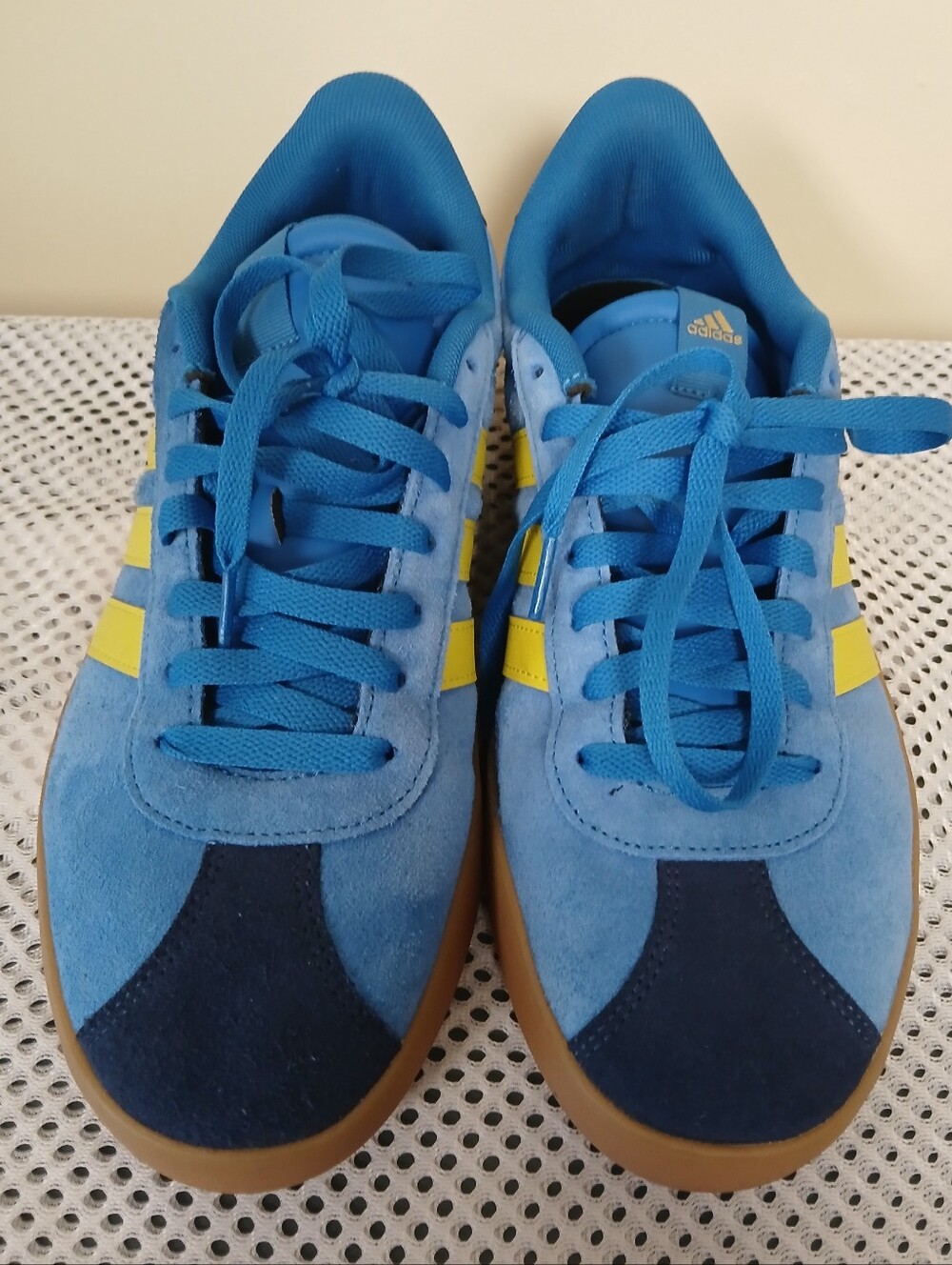 Adidas VL Court 3.0 Low 'Blue Yellow Gum' Sneakers - Men's Size 9.5